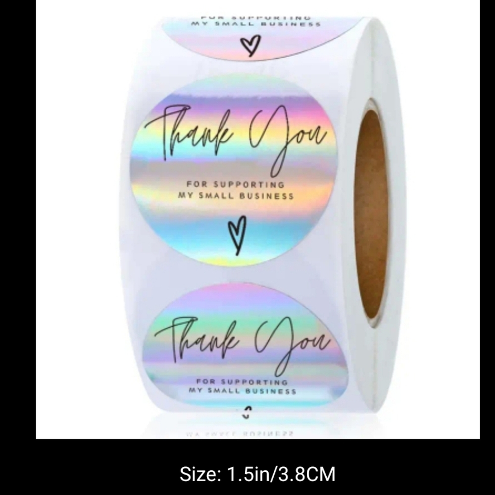 💕5/$20 -500 - 1.5 in, thank you stickers